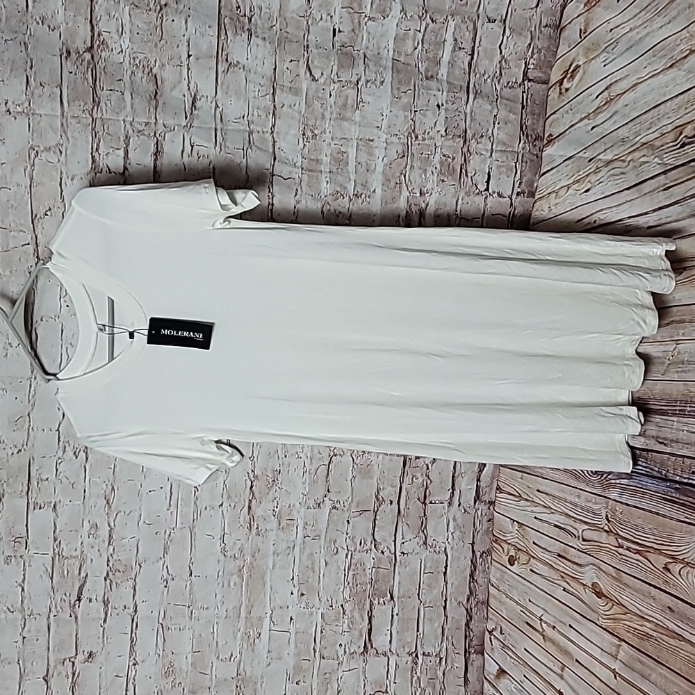 Molerani white t shirt dress small new nwt